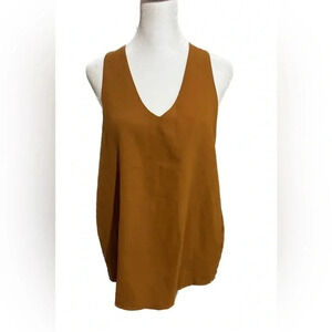 NWT Coeur de Vague sleeveless b-neck pumpkin color blouse large